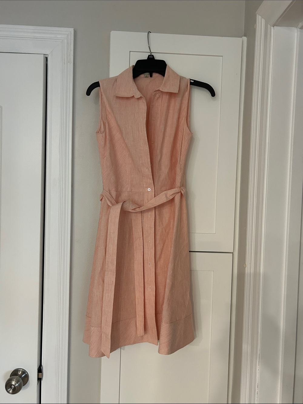 Daniel Cremieux Sleeveless Midi Shirt Dress in Peach
